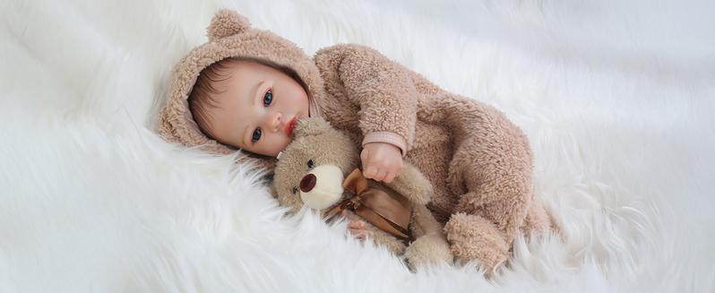 [WOOROY] Reborn Baby Doll New Released - Excellent Gift for Birthday Christmas Gift and New Year, 18 In Lifelike Realistic Baby Doll with Soft Vinyl Body and Cloth Body Doll with Accessories Gift Toys for Kids 3+ girl