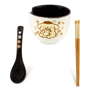 Sanrio Pompompurin 20-Ounce Ramen Bowl With Chopsticks and Spoon Sanrio Pompompurin 20-Ounce Ramen Bowl With Chopsticks and Spoon