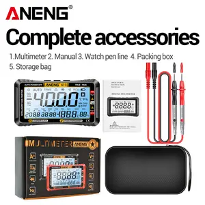 ANENG 613 Digital Multimeter: Auto-Ranging TRMS 4000 Count, Measures AC/DC Voltage, Current, Resistance, Capacitance, Diode & Temperature with Large LCD Backlit Display