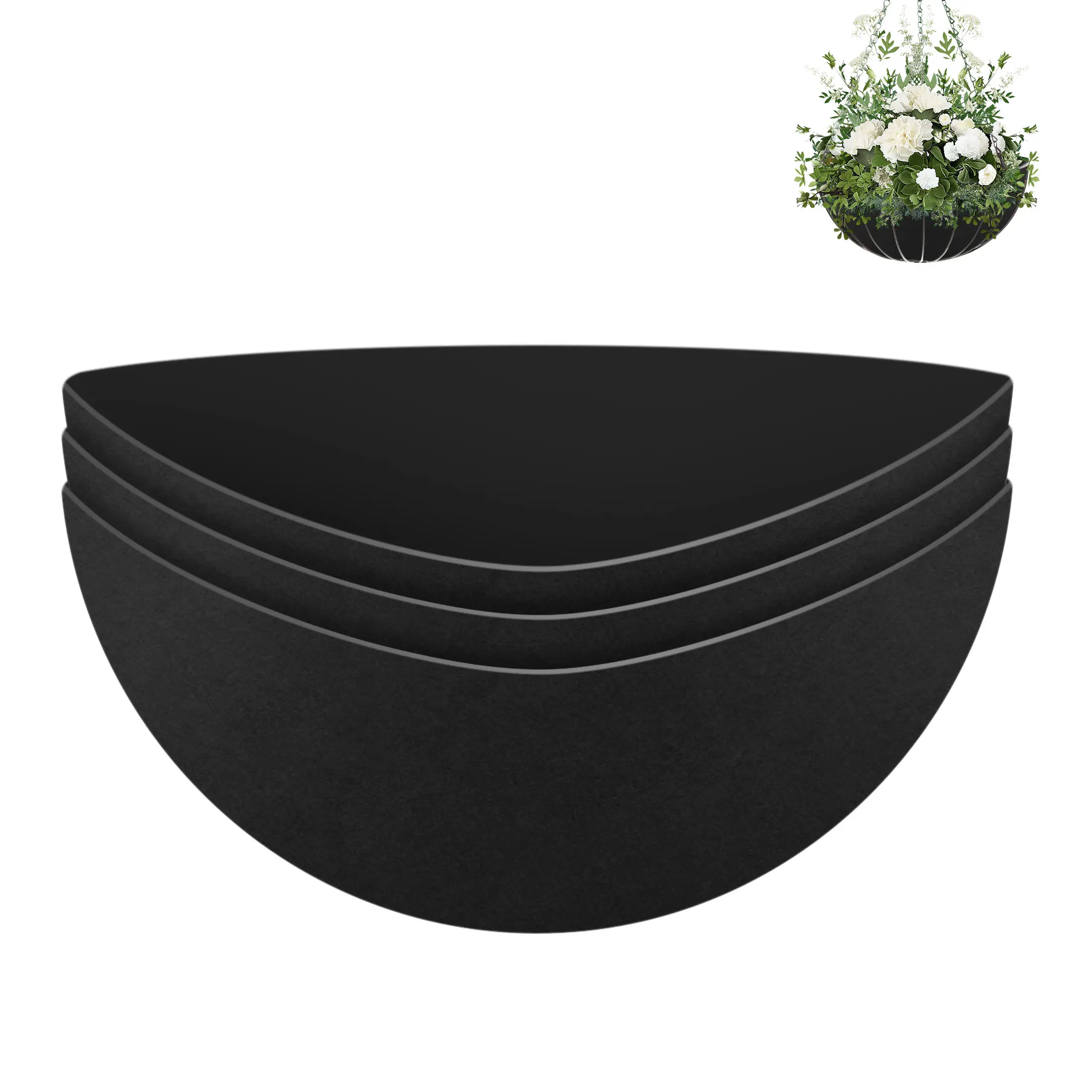 3Pcs 16Inch Hanging Planter Basket Liners - Reusable Replacement Felt Liner for Garden Flower Pot Vegetables Herbs growing ,Breathable Design bags for Indoor Outdoor Gardening