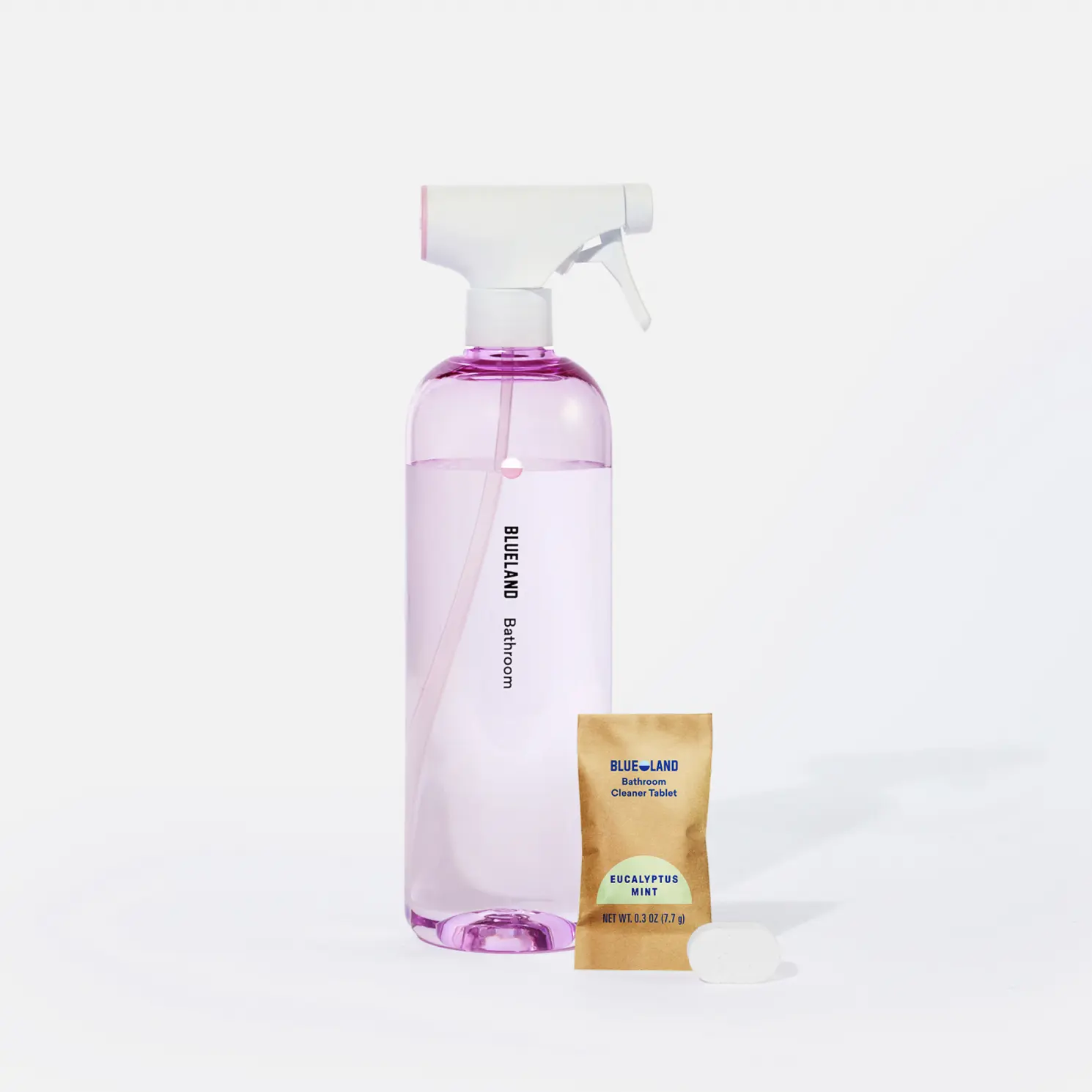 Blueland Bathroom Cleaner Concentrate, Mineral & Plant-Based Bathroom Cleaner Refill Tablets + Reusable Spray Bottle, Eucalyptus Mint