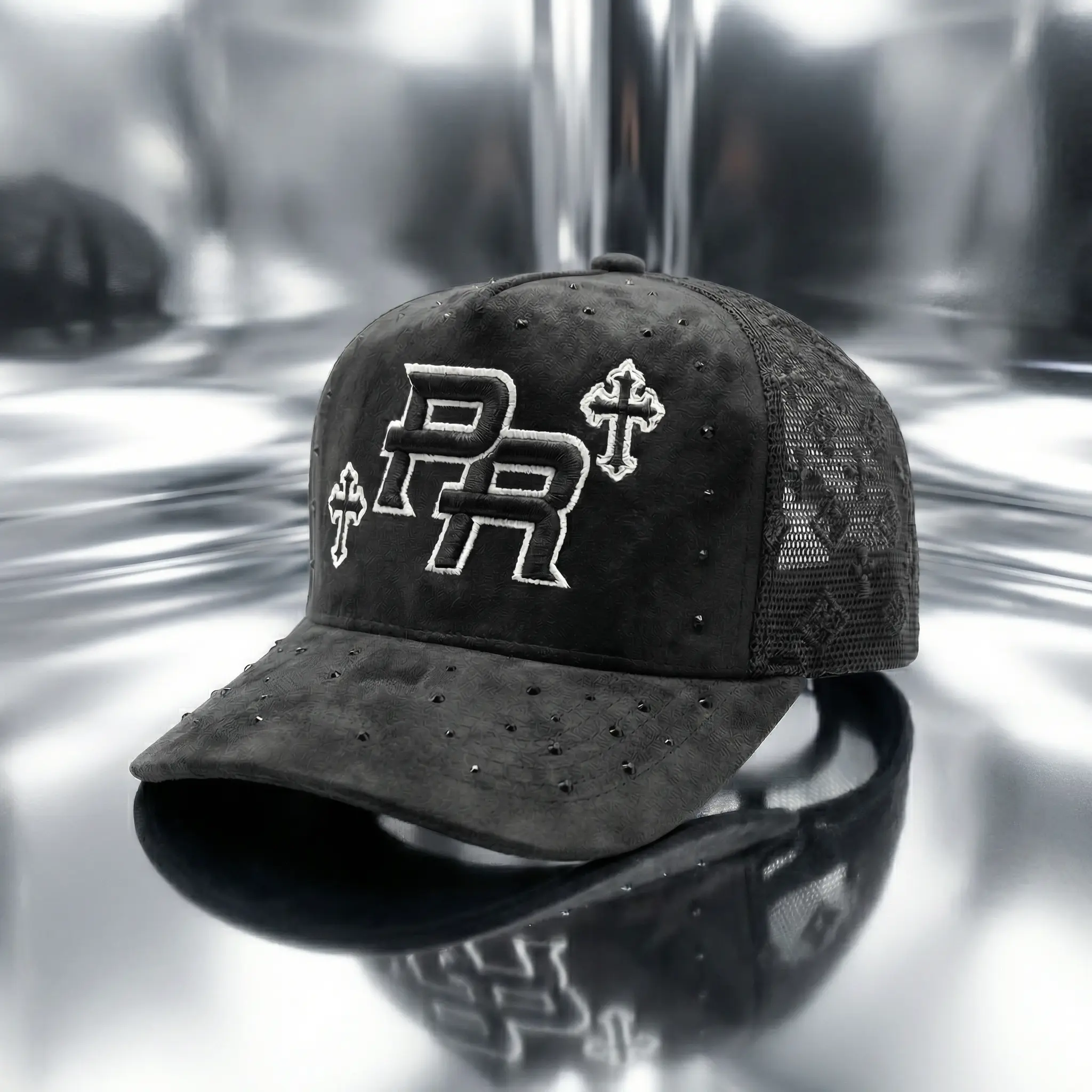 PR SUEDE TRUCKER HAT, SNAPBACK ADJUSTABLE, PUERTO RICAN HATS, VIRAL HATS Curved Brim Adjustable Snapback Cap