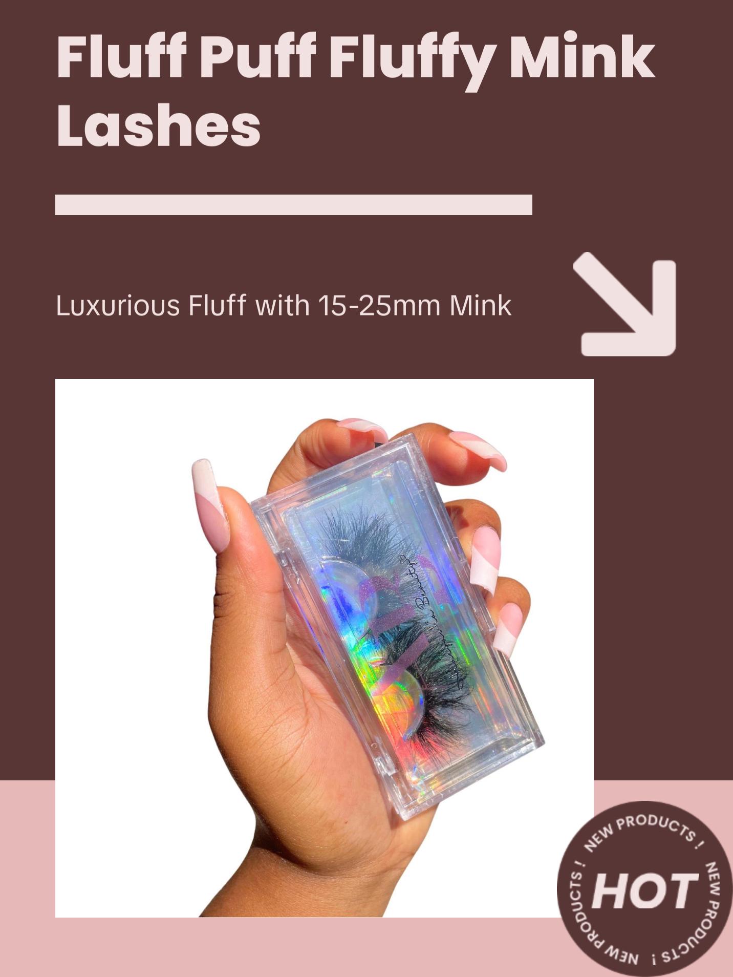 Fluff Puff - Fluffy Mink Eyelash - Soft and Plush Design - Ideal for Everyday Use Makeup Flawless