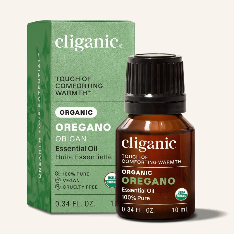Cliganic Organic Oregano Essential Oil, 100% Pure Natural for Aromatherapy Non-GMO Verified (Packaging May Vary)