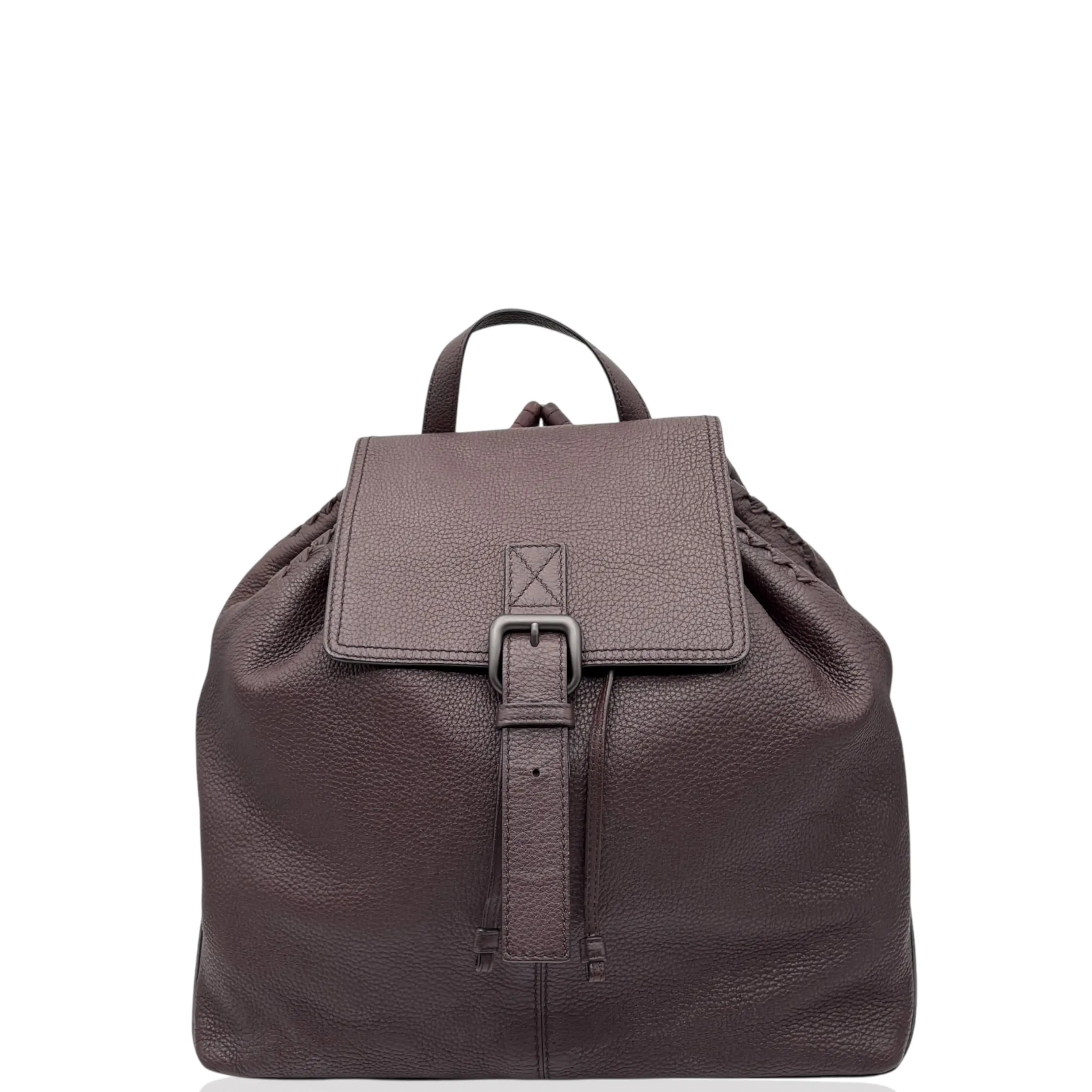Pre-owned BOTTEGA VENETA Leather Backpacks Backpack Calfskin Burgundy (kc030126c2)