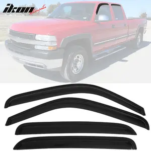 Visor Window for Chevy Silverado Crew 2001-2006 Slim Smoke Tinted Acrylic