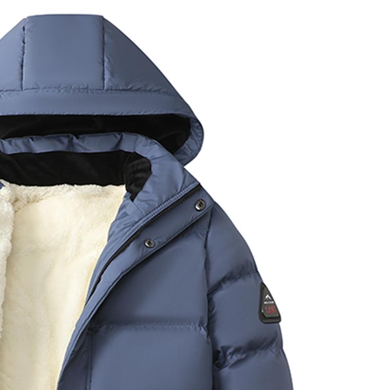 Men's Solid Color Patchwork Zipper Hooded Winter Jacket Regular Fit Casual Long Sleeve Waterproof Warm Coat for Daily Wear in Winter Menswear Tops