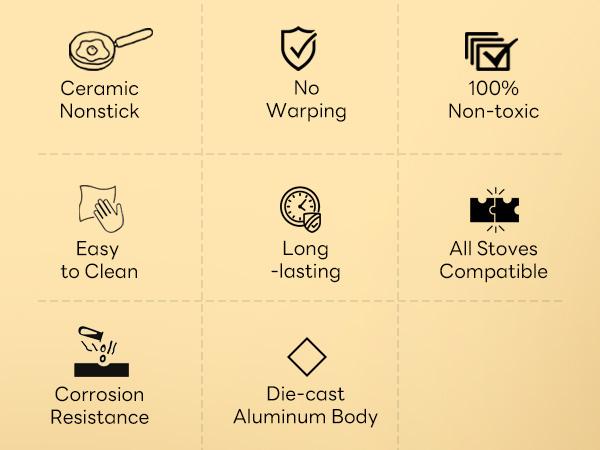 17 Pcs Nonstick Pots and Pans, Non-toxic Kitchen Cooking Set with Stay-Cool Handles