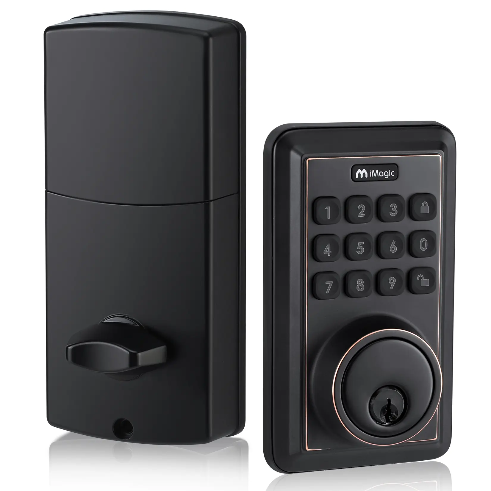 #backtoschool iMagic Keypad Deadbolt, Keyless Entry Deadbolt Lock, Electronic Keypad Door Lock, Auto Lock, 50 User Codes, Easy to Install (Oil Rubbed Bronze)