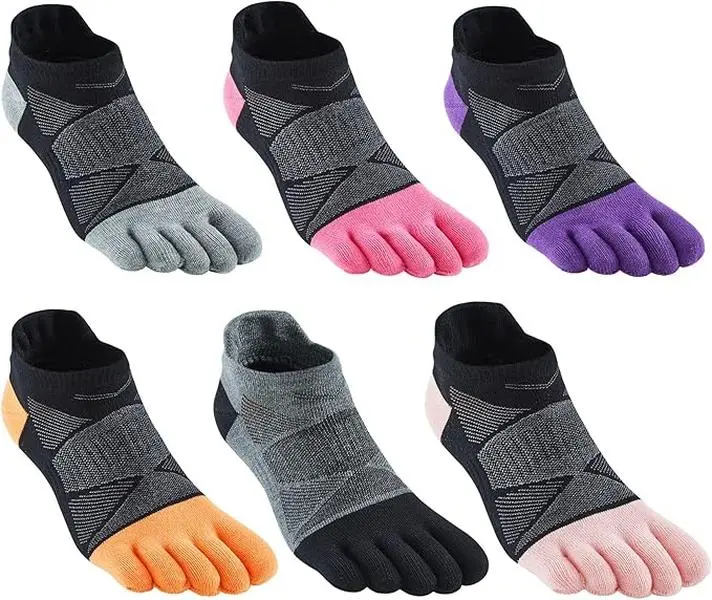 Women Toe Socks 5 Finger Cotton Wicking Athletic 6 Pack 3 Pack Women Toe Socks 5 Finger Cotton Wicking Athletic 6 Pack 3 Pack