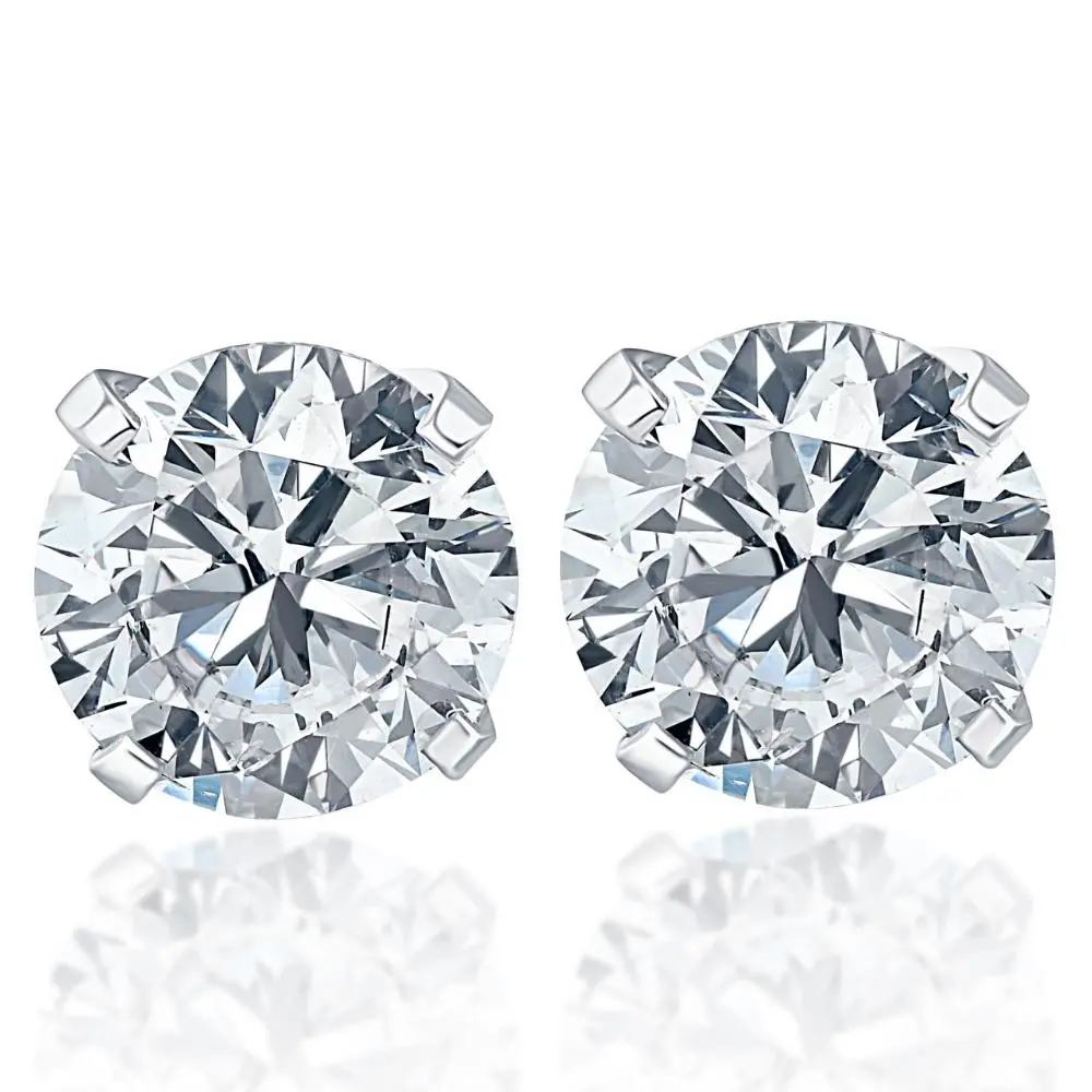 .50Ct Round Brilliant Cut Natural Quality VS2-SI1 Diamond Stud Earrings in 14K Gold Classic Setting