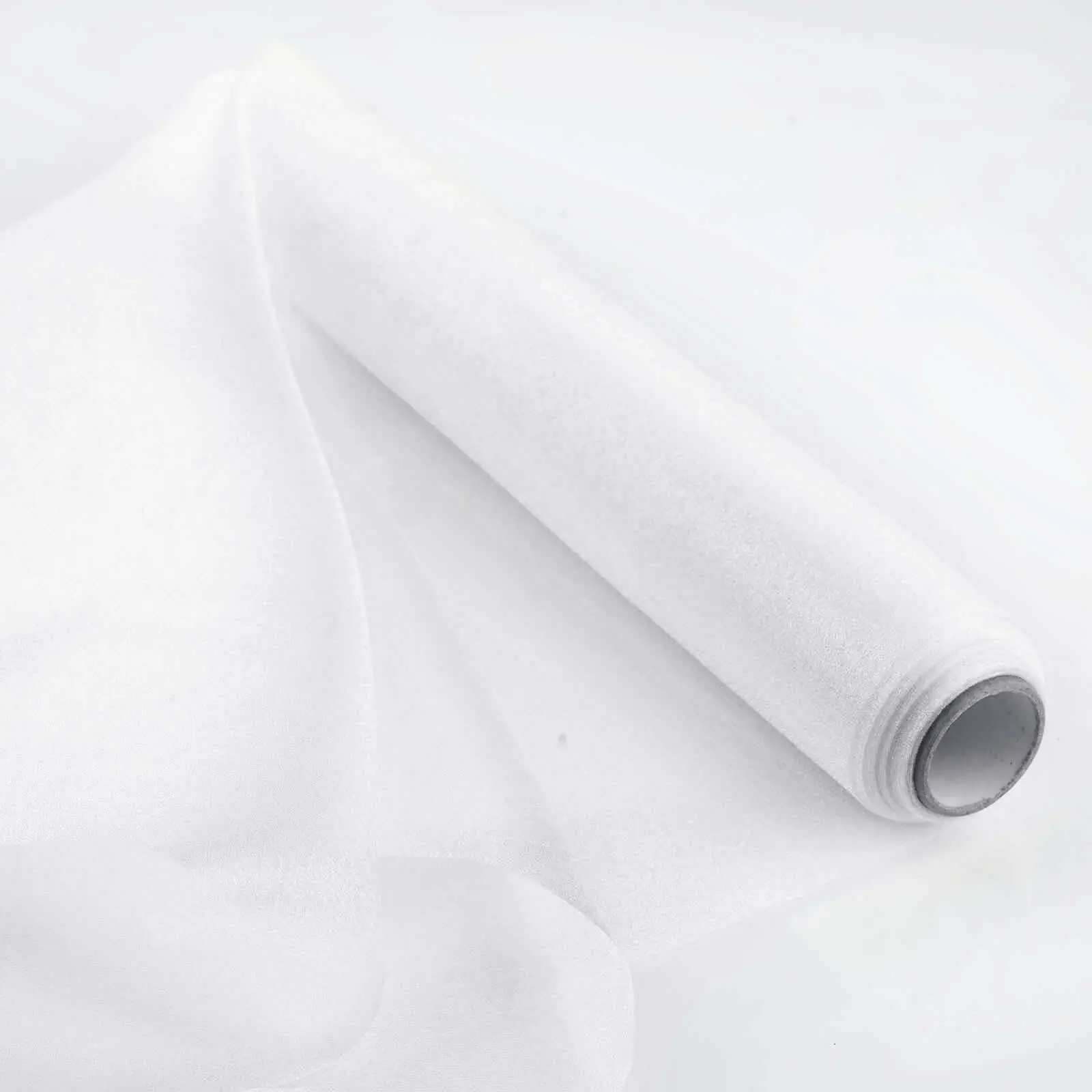 White Sheer Chiffon Fabric Bolt - 12"x10yd Textile for Arches, Aisle, Ceiling Draping, Walls, Gowns, DIY Crafts, Flower Bouquet Wrapping