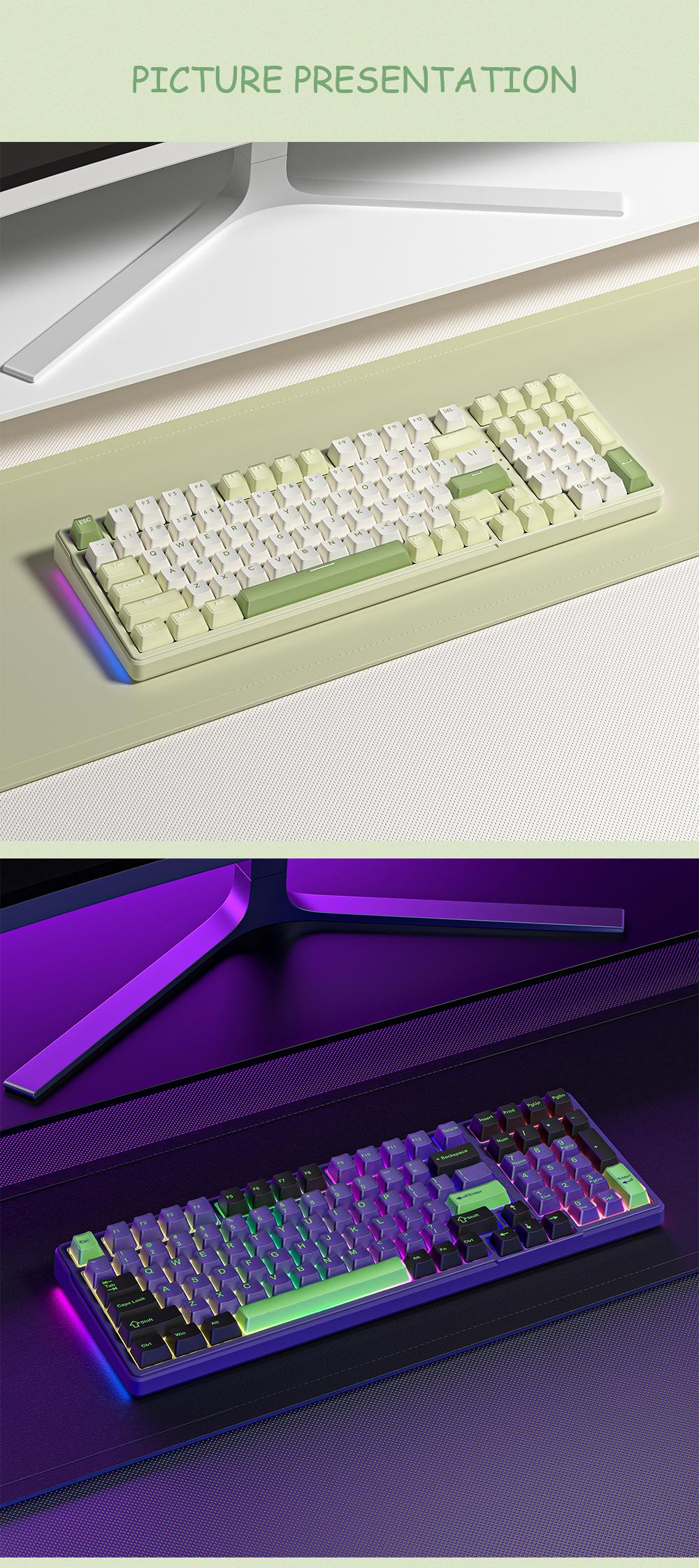 FURYCUBE K99 pro Creamy Wireless/Wired/2.4G Mechanical Keyboard,Gasket Structure, Hot Swappable,RGB Gaming Keyboard,Gift for Girlfriend,Office Keyboard with Numpad