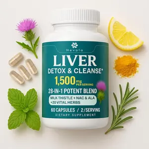 28-in-1 Liver Support & Detox Formula – 1500mg with Milk Thistle, Dandelion Root, Artichoke Extract & 20+ Herbal Ingredients – 60 Capsules
