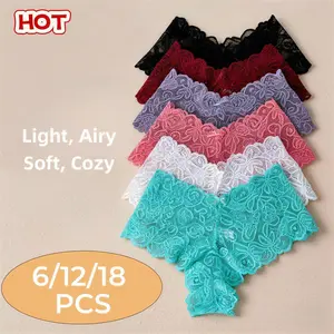 18-Pack Women's Sexy Lace Panties – Low-Rise Bikini Style, Soft & Comfortable Fabric, Basic Lingerie, Ideal for Daily Wear, Casual Womenswear, underwear for women, ladies' intimates