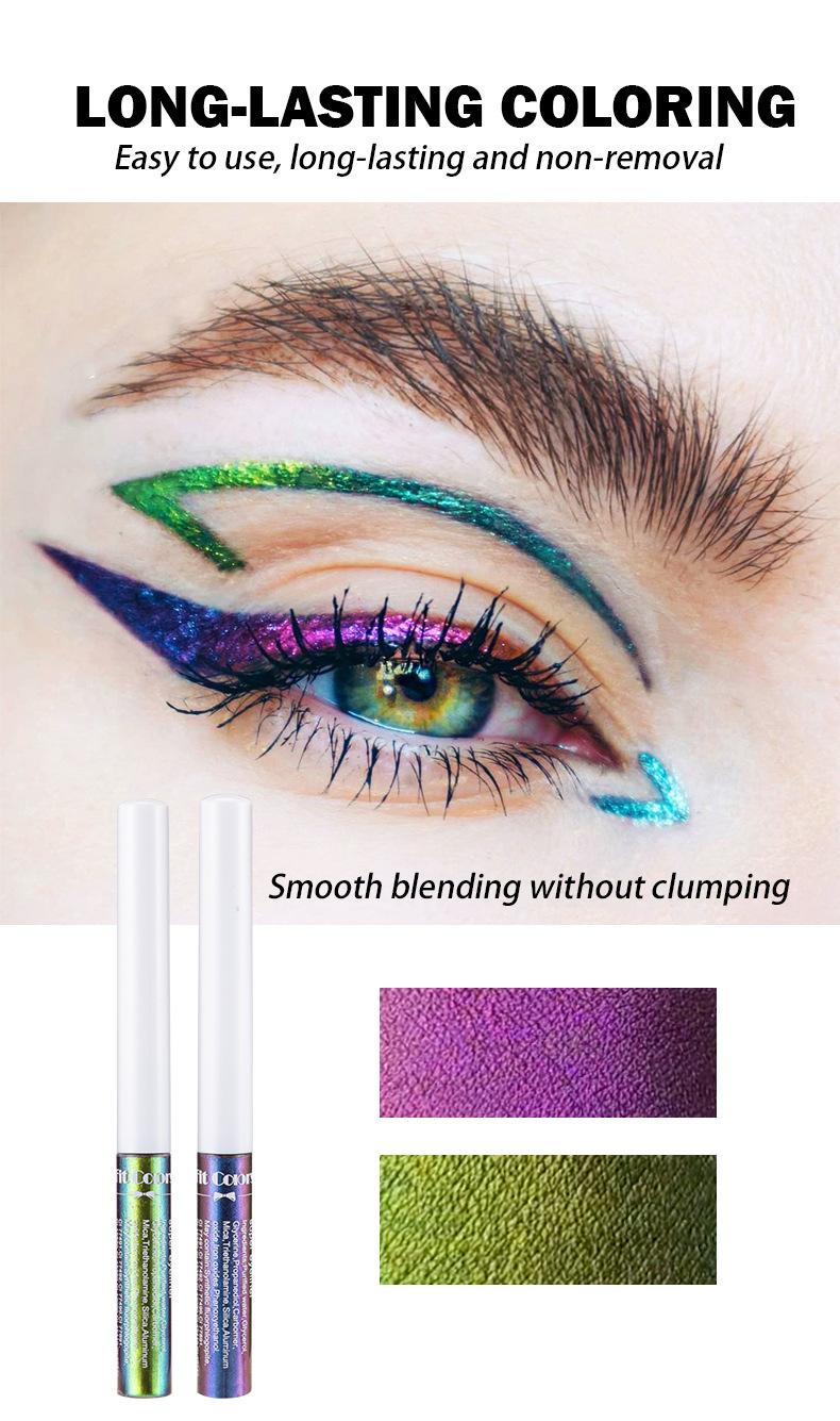 Fit Colors Chameleon Eyeliner Set 6 Color-Changing Liquid Liners Long-Lasting Waterproof Formula with Flexible Tip for Metallic Shimmer Makeup