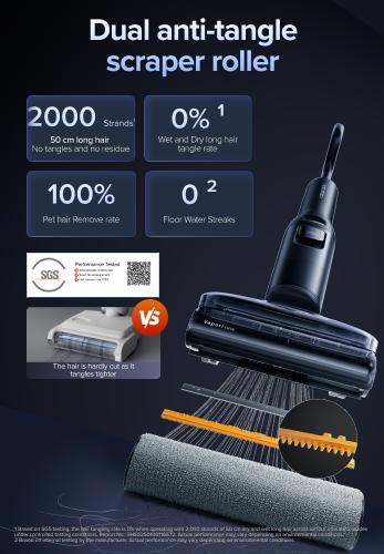 Roborock F25 series Ultra Steam Wet Dry Vacuum Cleaner, 356°F Steam Mop & 187°F Hot Water Cordless Vacuum Mop All in One, Floor Washer with Blue Light, 194°F Self-Cleaning, 180° Lay-Flat, AI Assitant Wheels #TikTokShopSpringGlowUp #NewDropsForYou