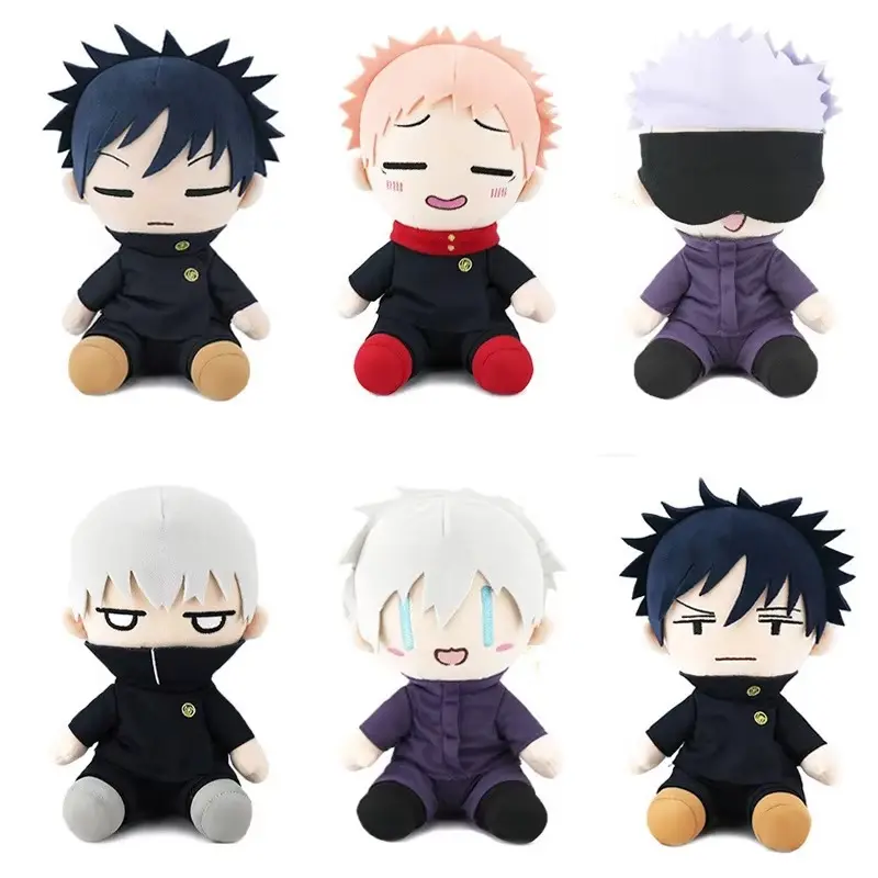 Japanese Anime Jujutsu Kaisen Kawaii Plush Dolls - Satoru Gojo, Fushiguro Megumi, Itadori Yuji, Inumaki Toge Unisex Stuffed Toys for Bonfire, Housewarming, Wedding Gifts (Home & Festive Party Supplies)