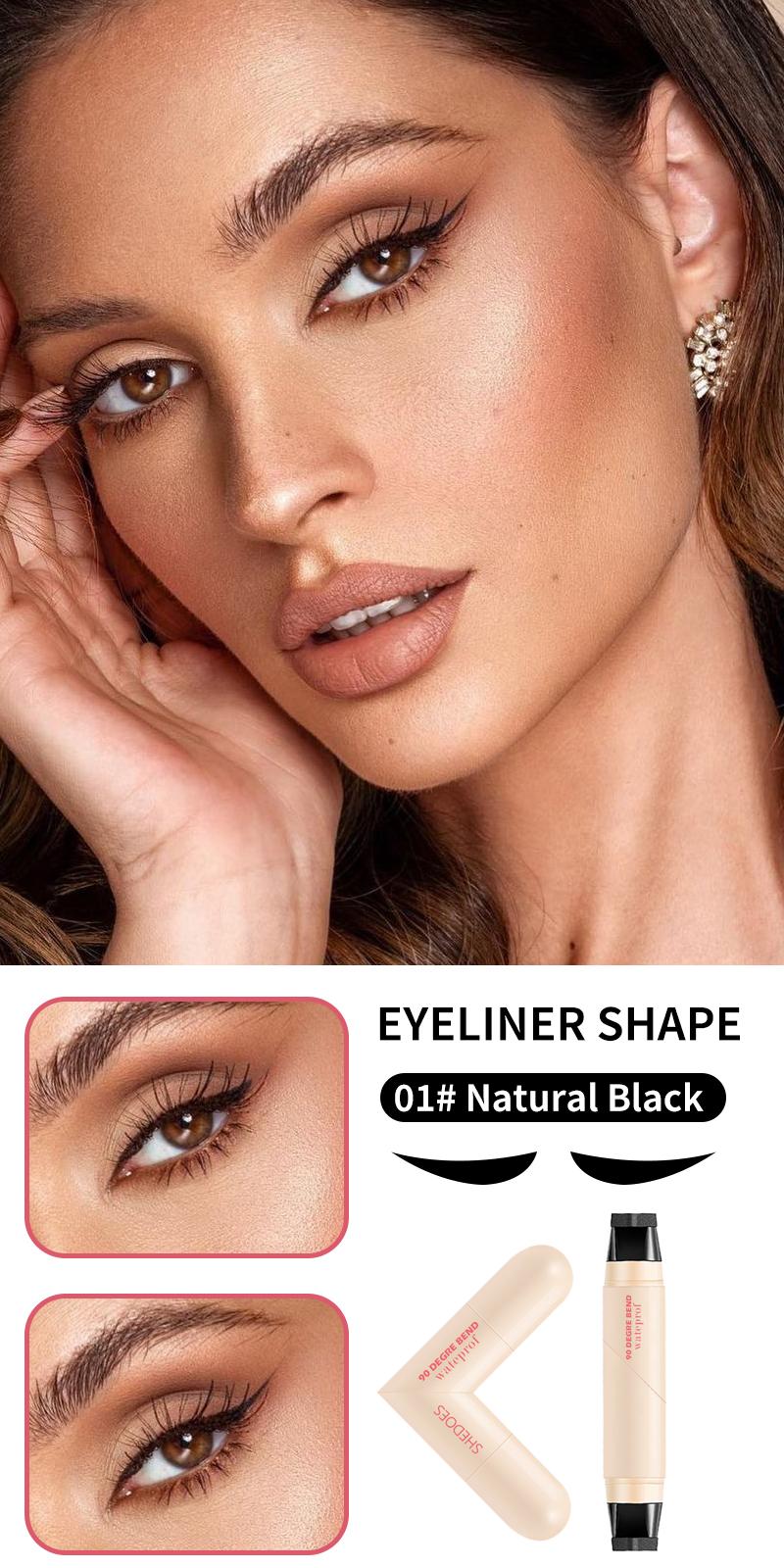 All-in-one Eyeliner Stamp Pen - Precise Application, Versatile & Easy to Use, Compact for On-the-Go Touch-ups, Natural Black & Honey Tea Brown Options