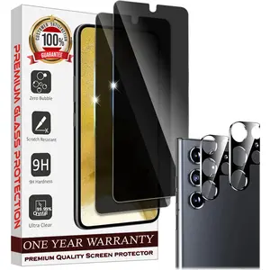 Entronix Case Privacy Screen Protector for Galaxy S22 Ultra with Camera Lens [2+2], Anti-Spy Tempered Film Protection Durable