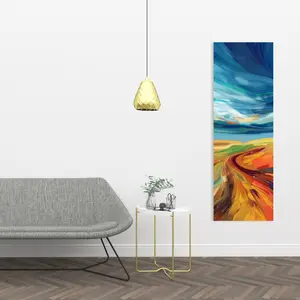 Pictorem C1RC164824AB70 16 x 48 in. Land Flow - Orange Canvas Wall Art for Stylish Home Decor