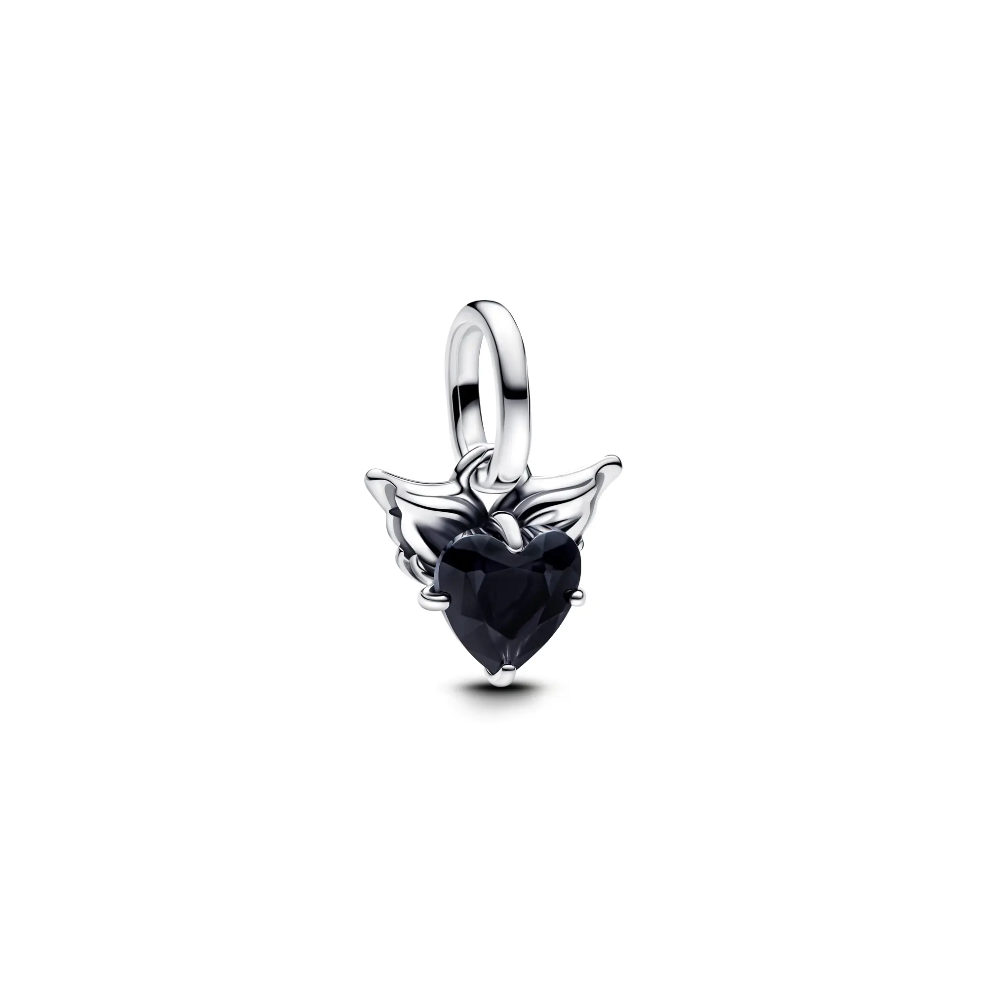 Pandora Winged Heart Mini Dangle Charm, Sterling Silver 793626C01, Elegant Cut-Out Crystal Charms & Pendants for Self-Expression