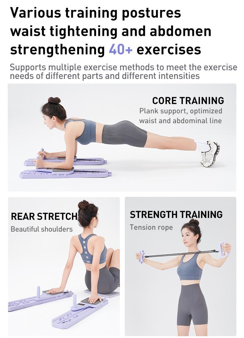 2.0 Multi-functional Adjustable Ab ExerciseBoard, Split Ab Slide Roller Board, Home PilatesReformer with Knee Mat for Home Gym Core & AbStrength T