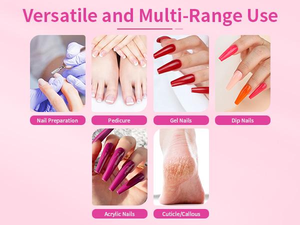 SAVILAND Electric Nail Drill: Professional Portable E-File Nail Drill with 6PCS Drill Bits for Manicure & Pedicure, Electric Nail File for Home & Salon Use, Rose