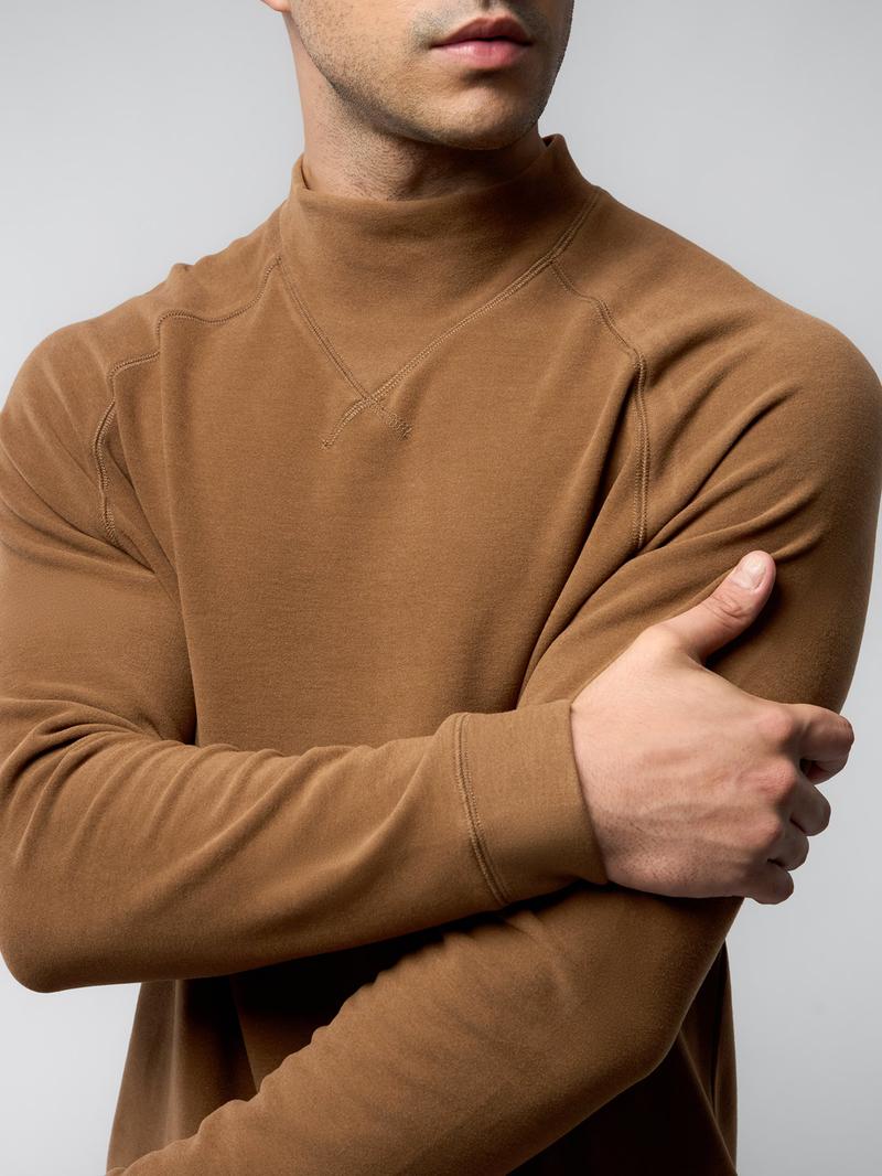 Fioboc Men's Thermal Mock Neck Sweatshirt Slim Fit Winter Base Layer Ultra Soft Plush Fleece