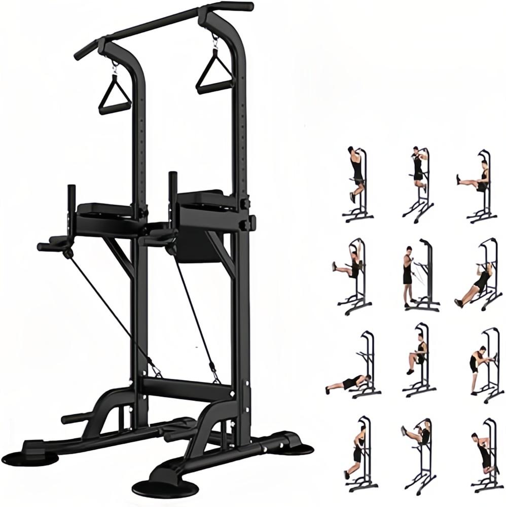 Power Tower Pull Up Bar Dip Station for Home Gym Adjustable Height Strength Training Workout Equipment dealsforyoudays Exercise Machine