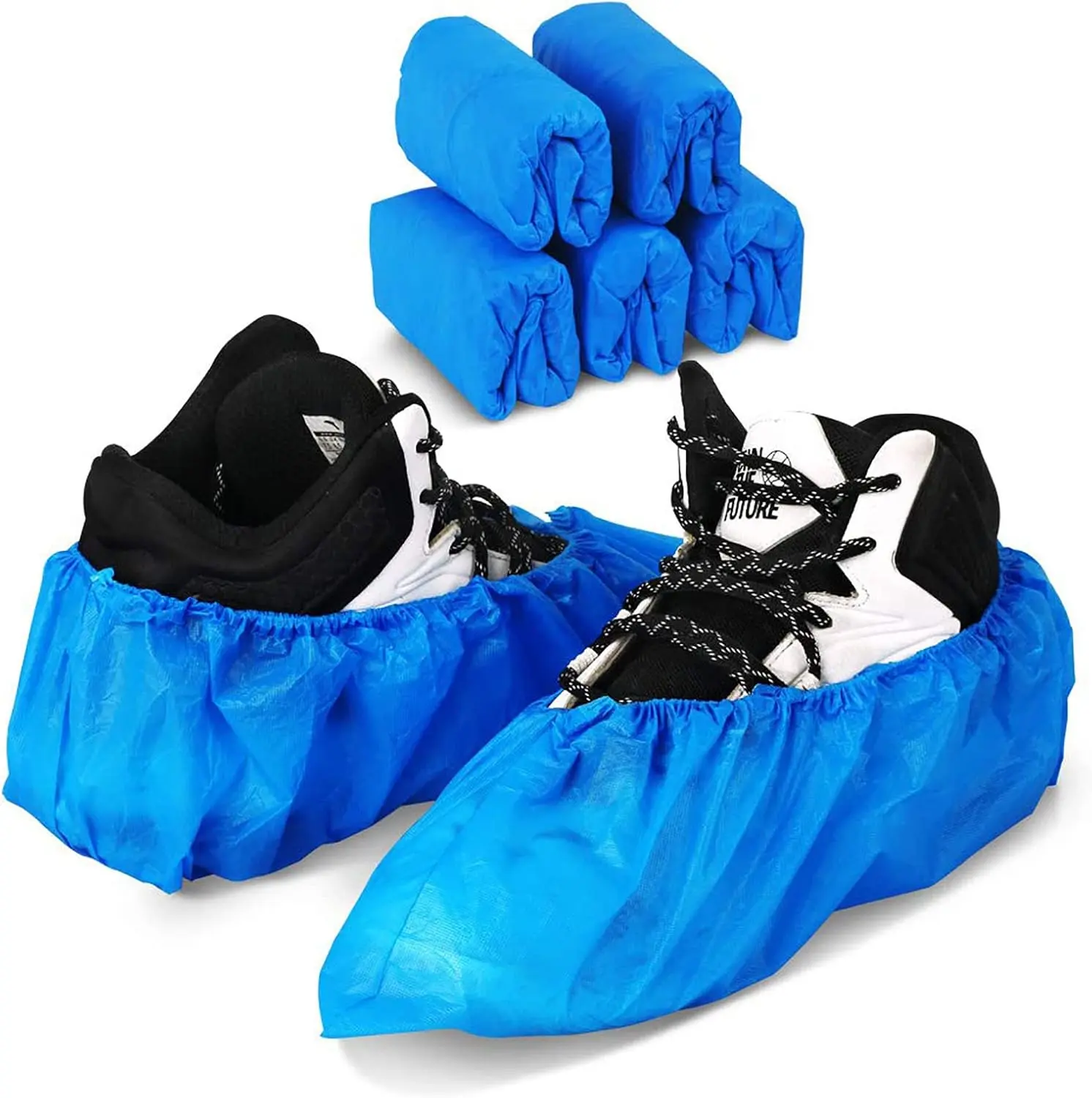 Disposable Shoe Covers, 100-Pack (50 Pairs) Waterproof, Dust-Proof, Non-Slip Blue Boot Covers for Protecting Shoes, Floors, Carpets – Home Supplies, Household Items for Home, Outdoor Use