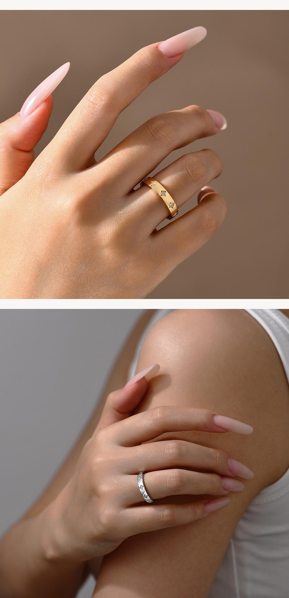 ATTAGEMS D VVS1 Color Round Cut 1.4MM Synthetic Moissanite Ring for Women Men Unisex 925 Sterling Silver Classic Solitaire Eternity Full Band for Engagement New Jewelry R295