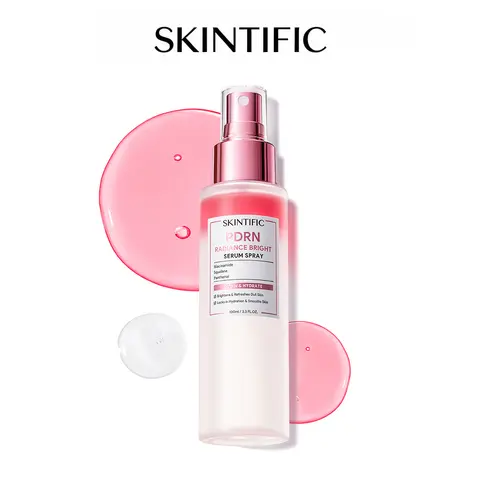 [New Launch] SKINTIFIC PDRN Glass Skin Serum Spray | 1:9 Water-Oil Brightening Serum Mist with Niacinamide & Squalane | Instant Glow & Hydration for All Skin Types