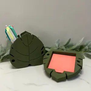 Monstera Leaf Desk Organizer Set with Pen Holder & Post-it Note Holder