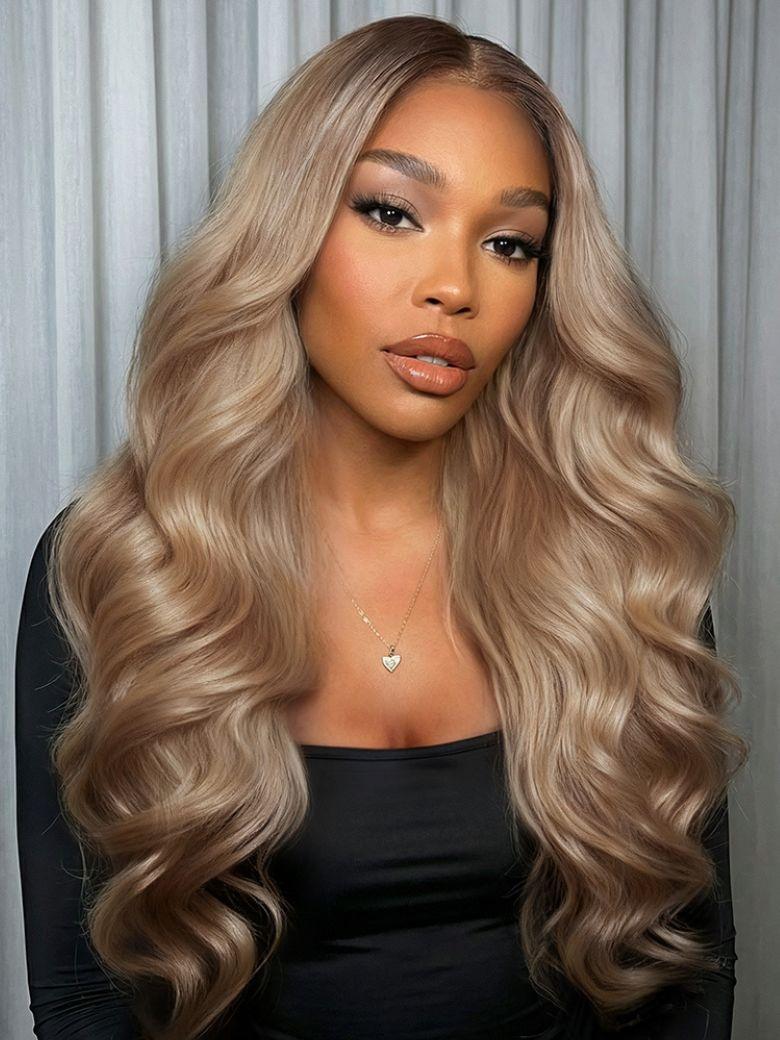 New In| UNice Glueless Smoky Beige Blonde /Auburn Brown Loose Wave Wig with Drawstring Pre Cut 13x4 HD Lace Frontal Human Hair Wigs Natural Haieline for Beginners Friendly #SpringStatements