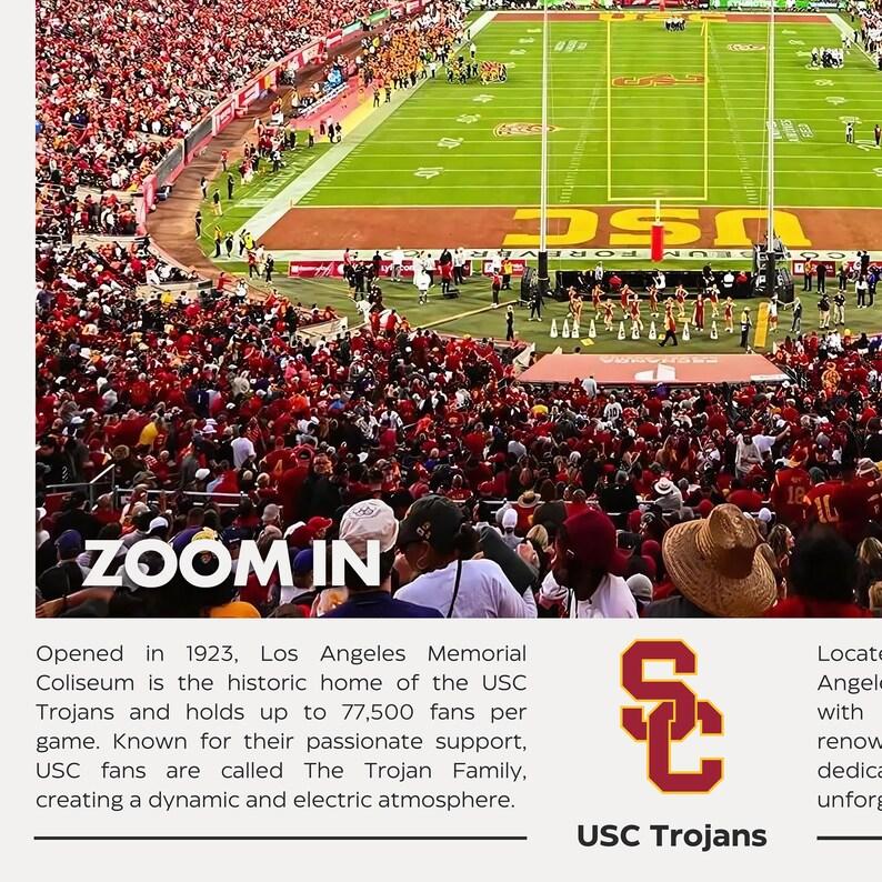 Los Angeles Memorial Coliseum Print | USC Trojans Poster | Vintage Print | Collage Football | Printable Wall Art | Travel Print