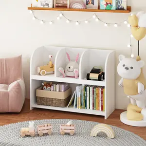 Kids Bookcase & Toy Organizer - Montessori Style Storage Display for Playroom & Nursery