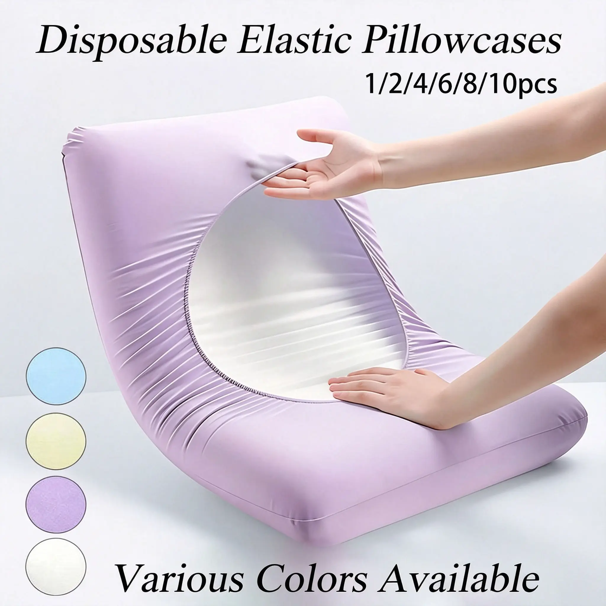 1/2/4/6/8/10pcs Soft, disposable travel pillowcases, disposable elastic pillowcases, suitable for hotel rooms and beauty salons, made of non-woven fabric, stain-resistant and breathable, travel hotel pillowcases (pillow insert not included).