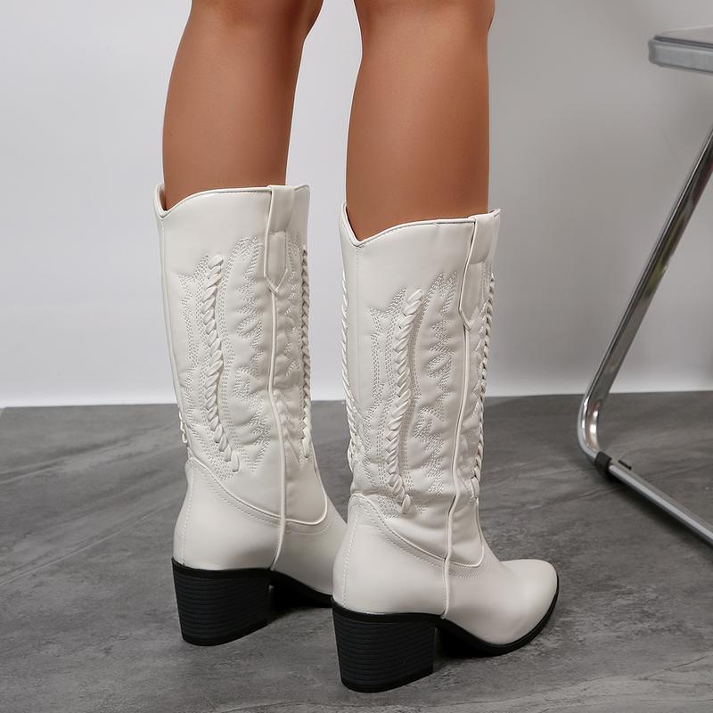 Women's Vintage Embroidered Chunky Heel Boots, Winter Womensfashion Shoe, Casual Daily Walking Boots for Women, Cozy Fall Winter Footwear, Perfect Valentine's Day Gift Women's Vintage Embroidered Chunky Heel Boots, Winter Womensfashion Shoe, Casual Daily Walking Boots for Women, Cozy Fall Winter Footwear, Perfect Valentine's Day Gift