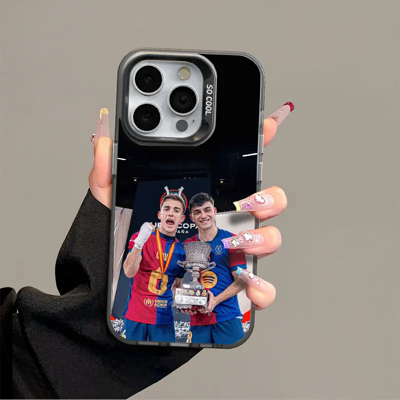 Pedri Gavi IPhone 17 Promax Phone Case Anti Drop Case Suitable For IPhone 16 15 14 13 12 11 Xs Plus Samsung S25 S24 S23 S22 Ultra FE Acrylic Protective Shockproof Rugged Case Football