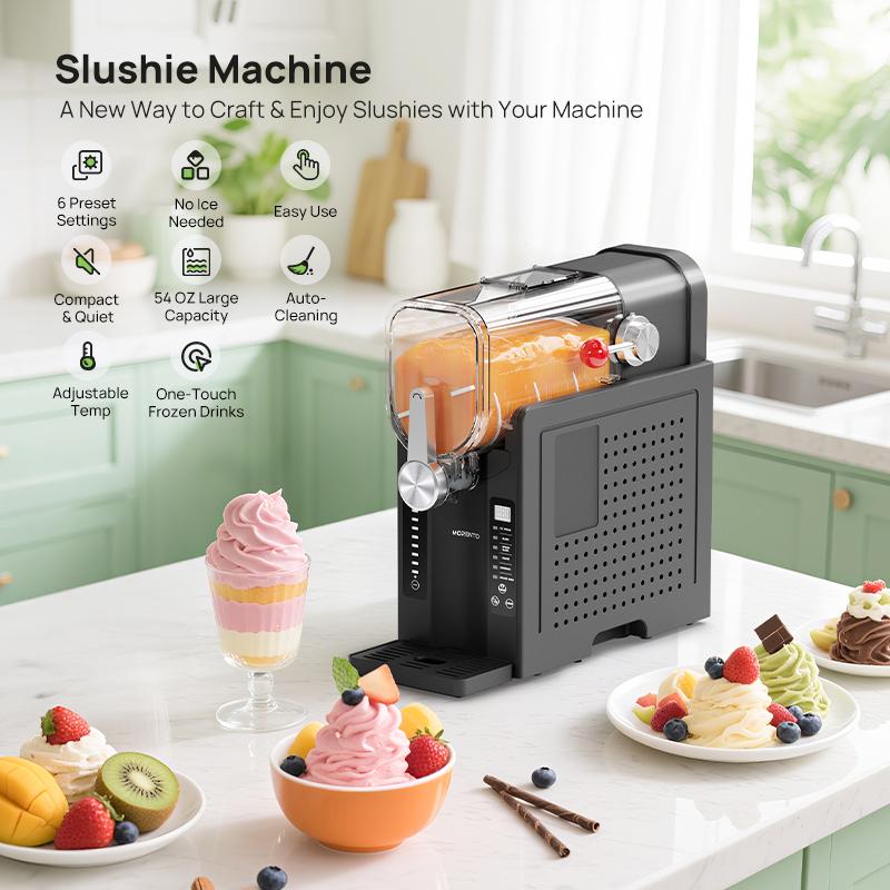 Slushie Machine, 88 oz Slushy Machine & Ice Cream Maker with Self-Cleaning Function, 6 Preset Programs, AD03 Professional Frozen Drink Maker for milkshakes, smoothies, margaritas, frappés, and more. Ice Cream#TikTokShopBlackFriday, Blenders