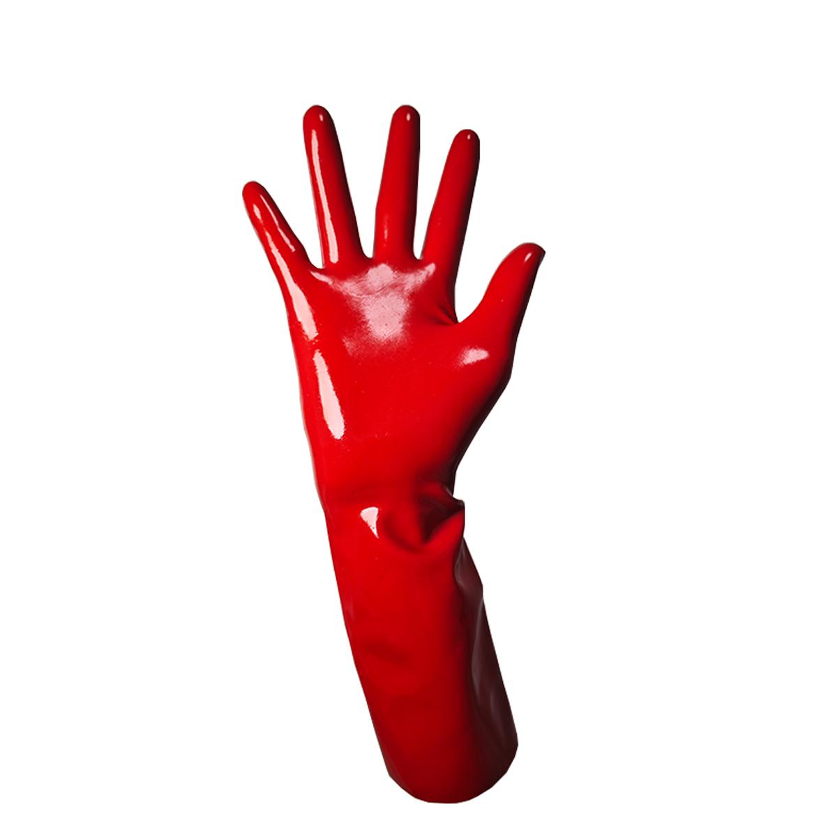 Red Latex Gloves - Simple Red Color Hand Protection Item as Described Rubber Material Basic Needs Solid Color for Basic Protection Needs