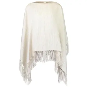 Stripe Fringe Poncho