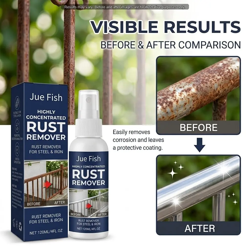 Multi-functional metal rust remover spray, quickly removes rust stains, suitable for car wheels, kitchen utensils, hardware tools, and general metal cleaning and rust removal.