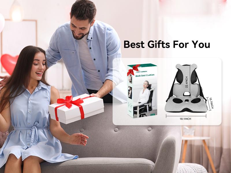 Snailax Memory Foam Lumbar Support Pillow, Car Seat Cushion, Office Chair Cushion, One Piece Chair Pad, Improve Posture, Sciatica, Hip & Back Coccyx Tailbone Pain