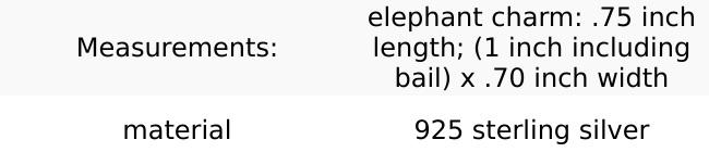 Sterling Silver Elephant Pendant Necklace
