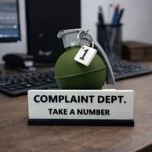 Complaint Department  Desk Sign – 3D Printed Gag Gift