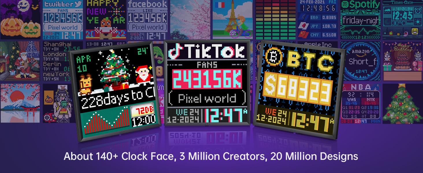 Divoom Pixoo-64 WiFi Pixel Cloud Digital Picture Frame 64x64 LED Display APP Control for Gaming Room Decor & Social Media Fan Counter - Decorative