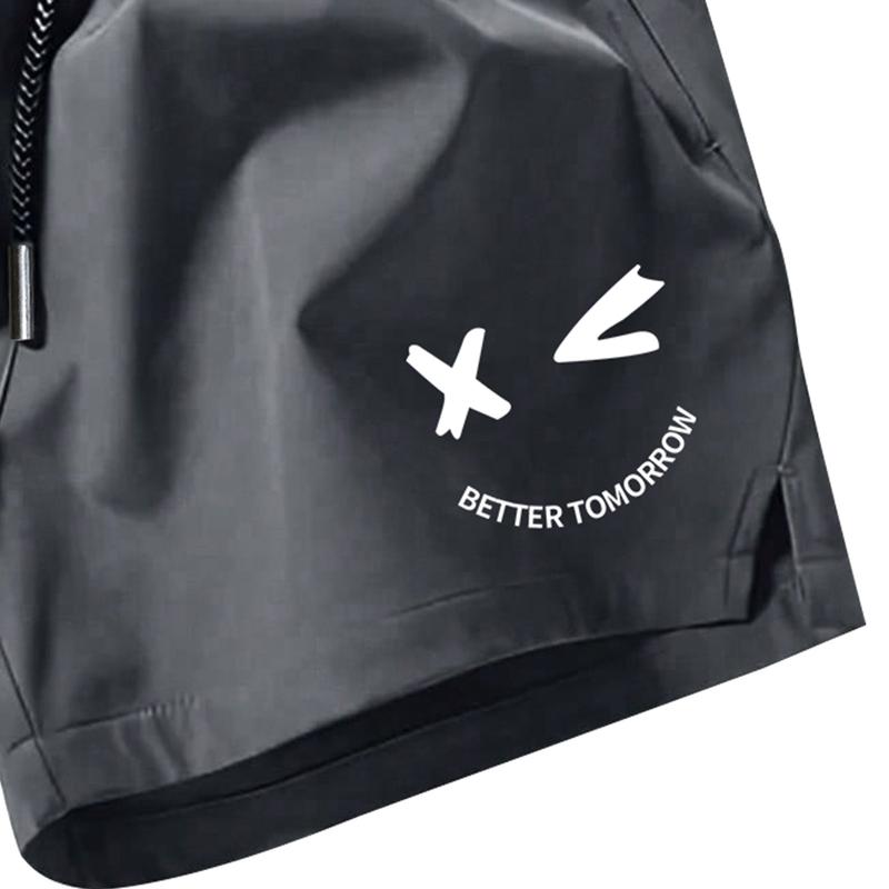 Men's shorts with drawstring waistband, made from lightweight polyester fabric, featuring pockets, perfect for beach or outdoor activities, everyday wear shorts | Drawstring Waist Shorts | Lightweight Shorts