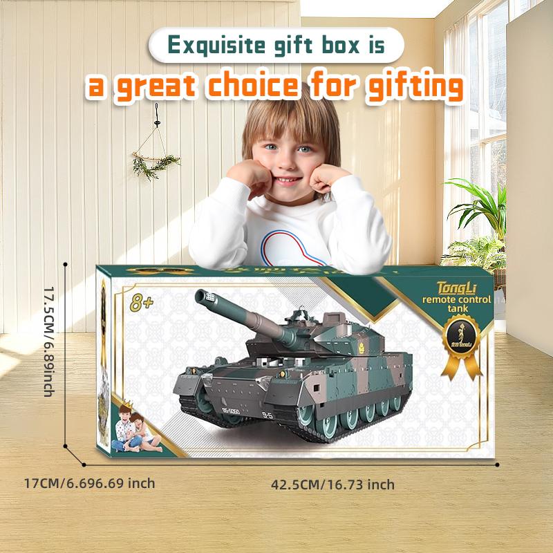 TongLi   1/24 Scale Remote Control Tank Remote Control Tank Toy Tank Realistic Sound and Light Effects Remote Control Toy Tank Rotatable Turret Japanese Tank Simulation Model Toy Comes with Rechargeable Battery Toy Gifts Christmasgift New Year gift